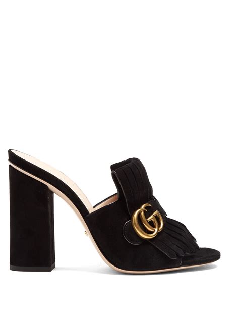 gucci suede fringe sandals|Gucci slippers women.